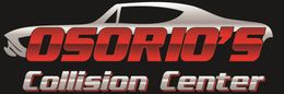 Logo for Osorio's Collision Center featuring a car outline and red text on a black background.
