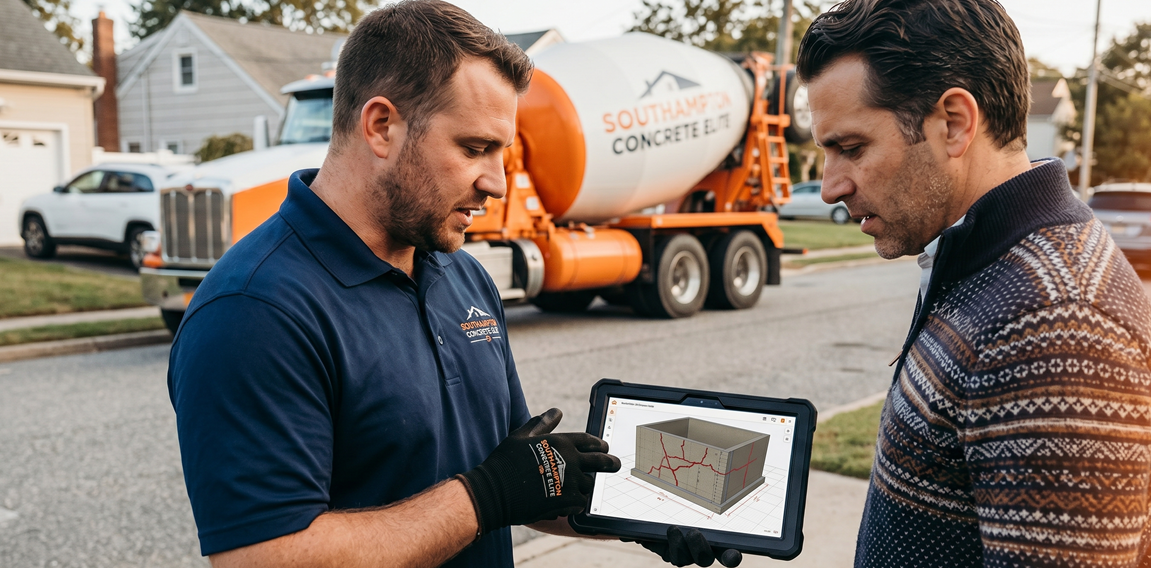 Foundation repair specialists inspecting structural cracks near crawl space