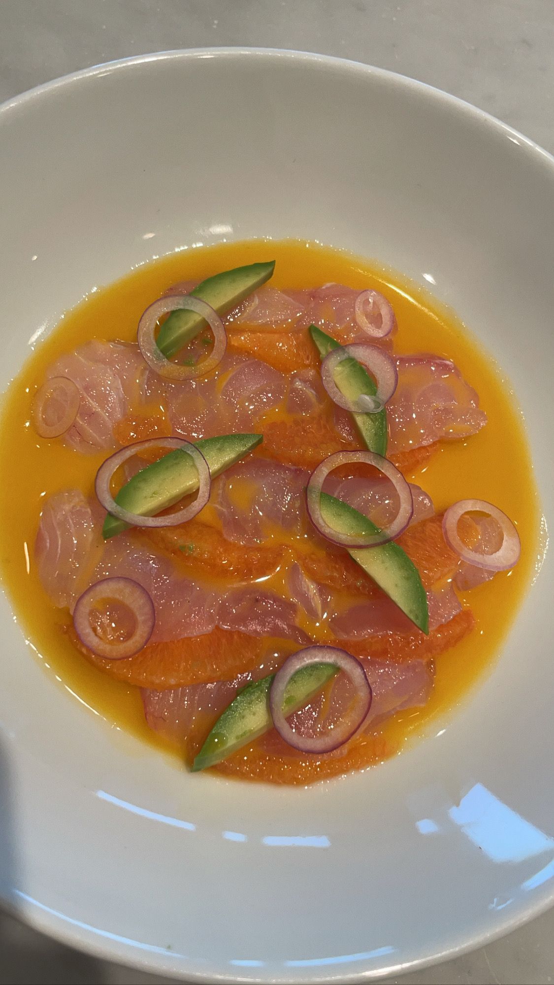 Hiramasa Crudo with Passion Fruit and Chile