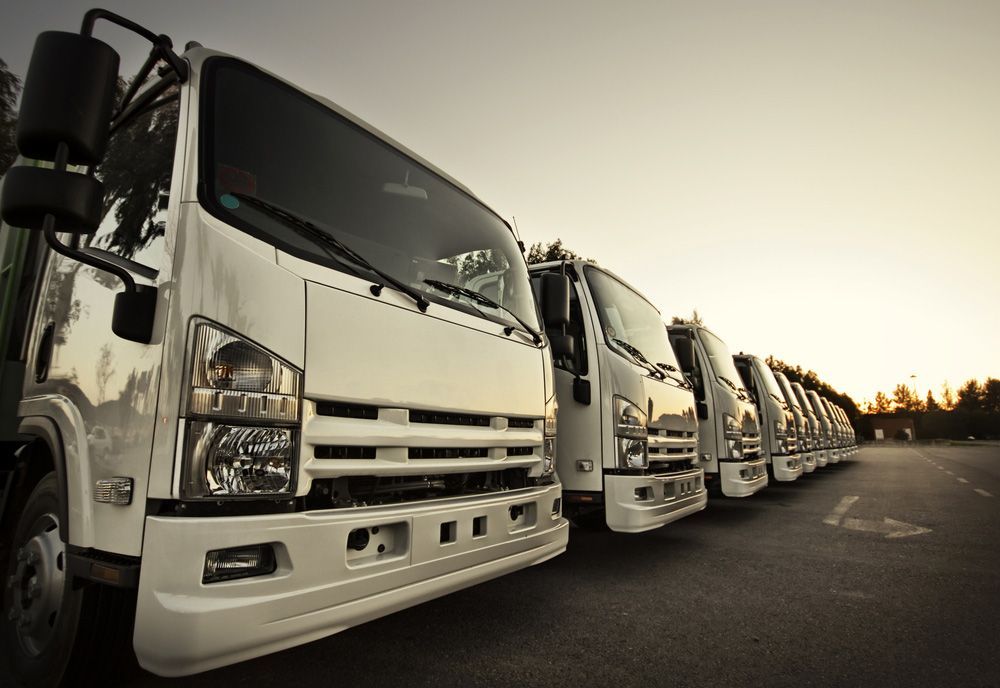 Trucks Line Up — Earthworks in Corowa, NSW