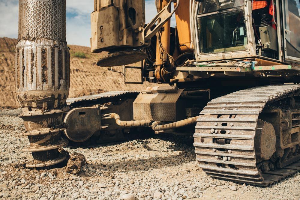 Rotary Drills Working and Making Holes in the Ground — Earthworks in Corowa, NSW