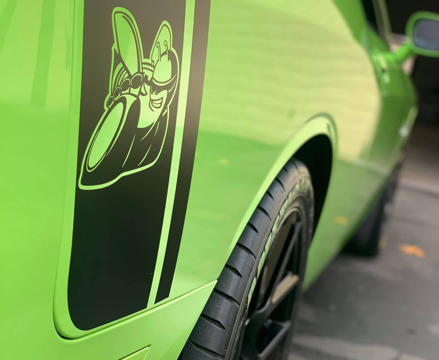 Green Muscle Car with Paint Protecting ceramic coating
