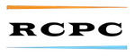 Logo du RCPC avec des lignes orange et bleues.