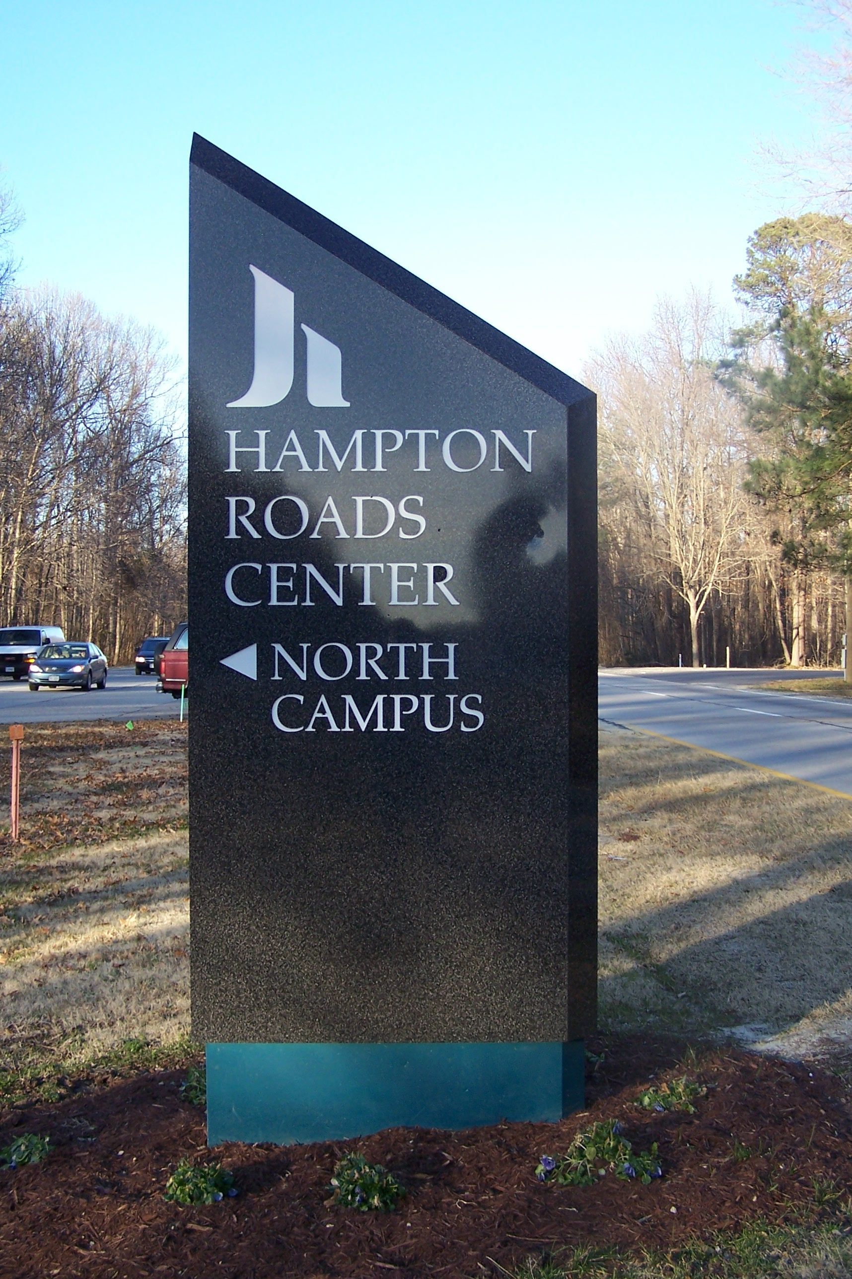 A sign for the hampton roads center and north campus