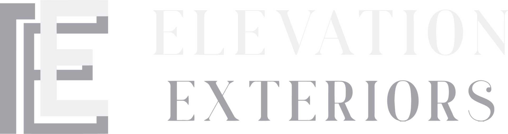 Logo for Elevation Exteriors with a stylized 