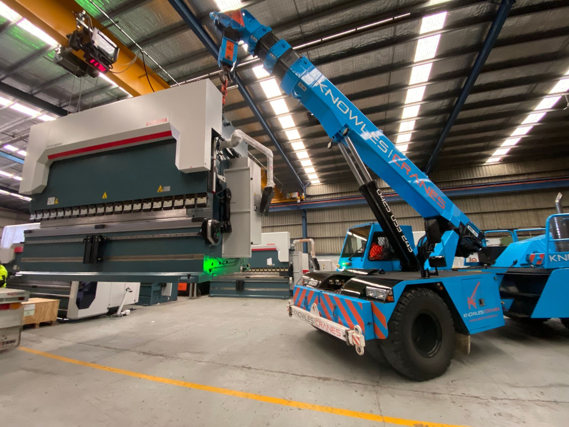 Mobile crane at worksite