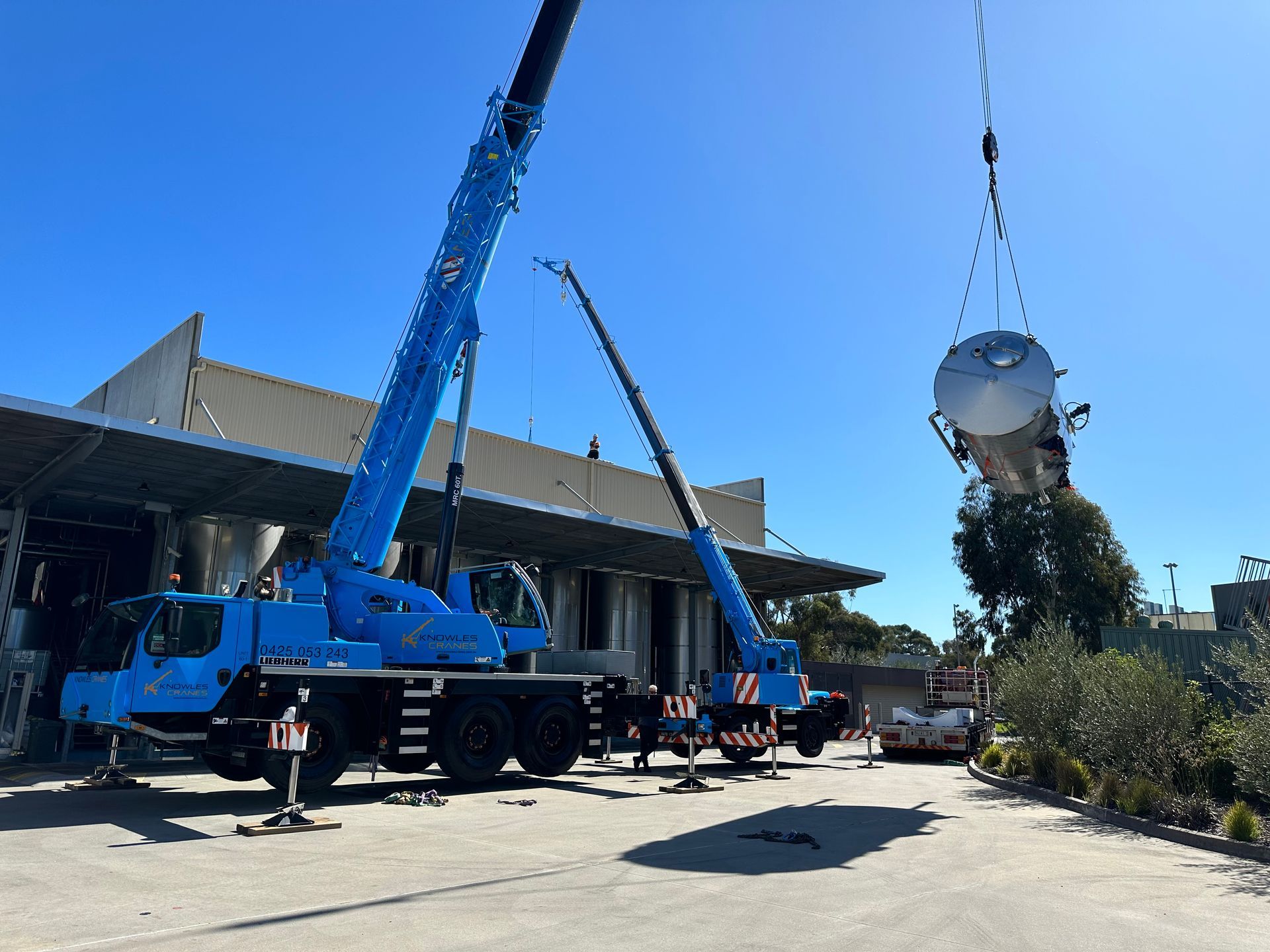 Crane lifting heavy load
