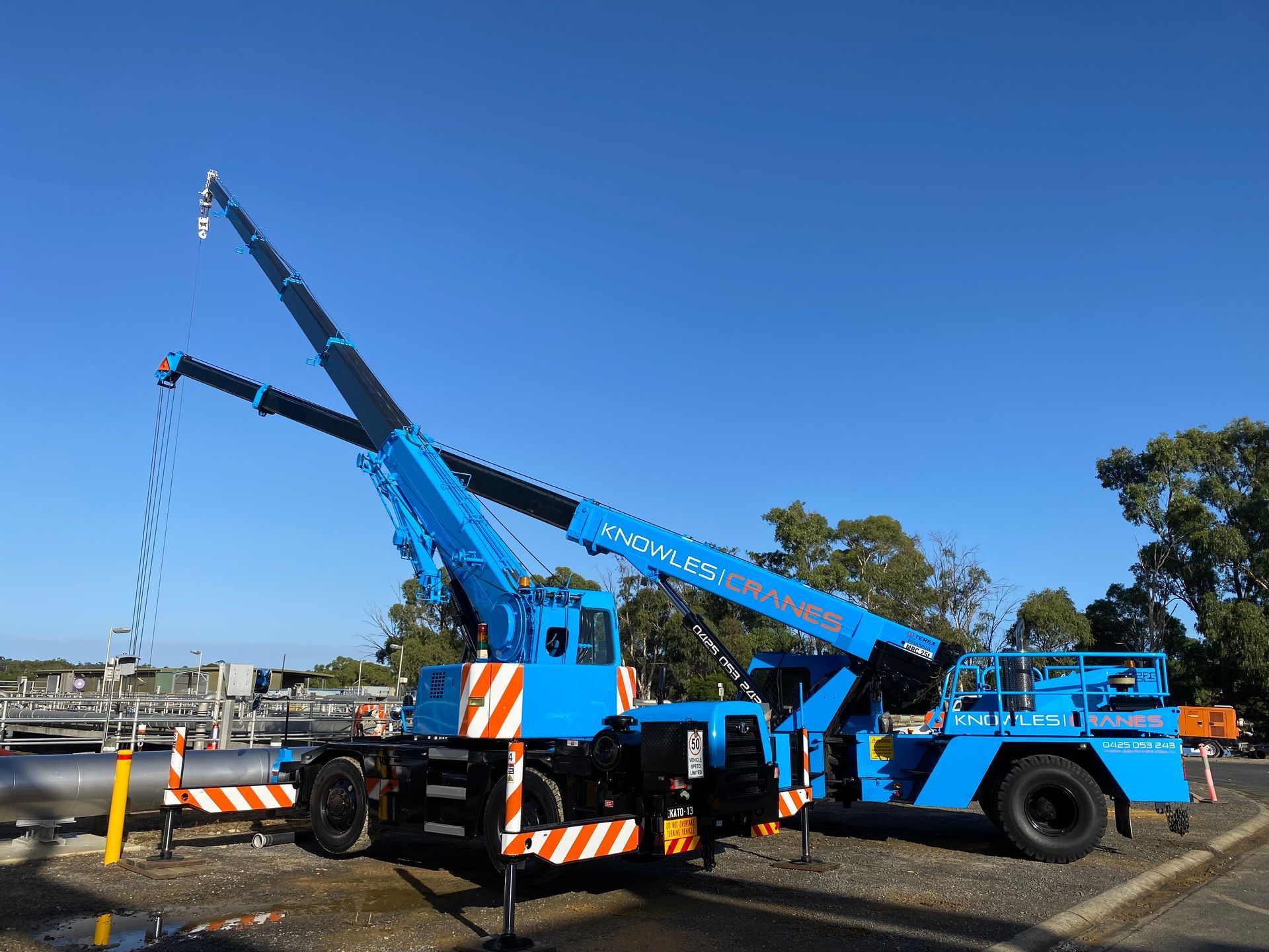 Mobile crane at worksite