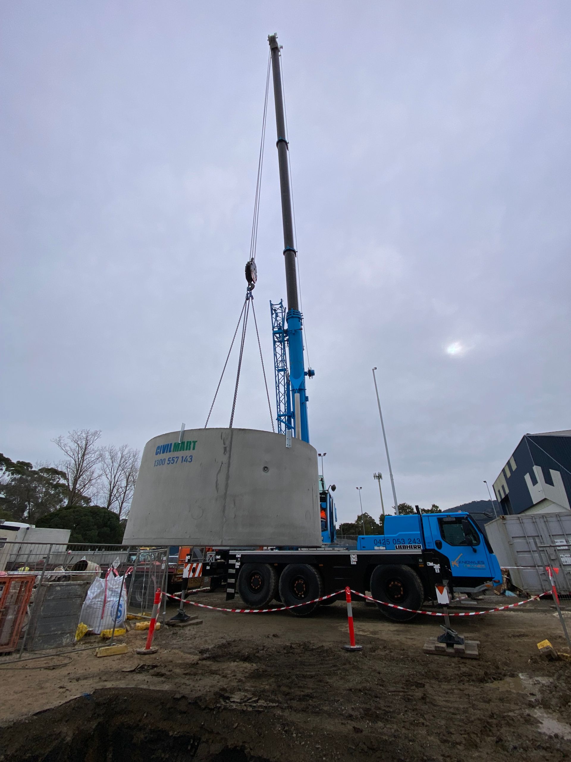 Crane lifting heavy load
