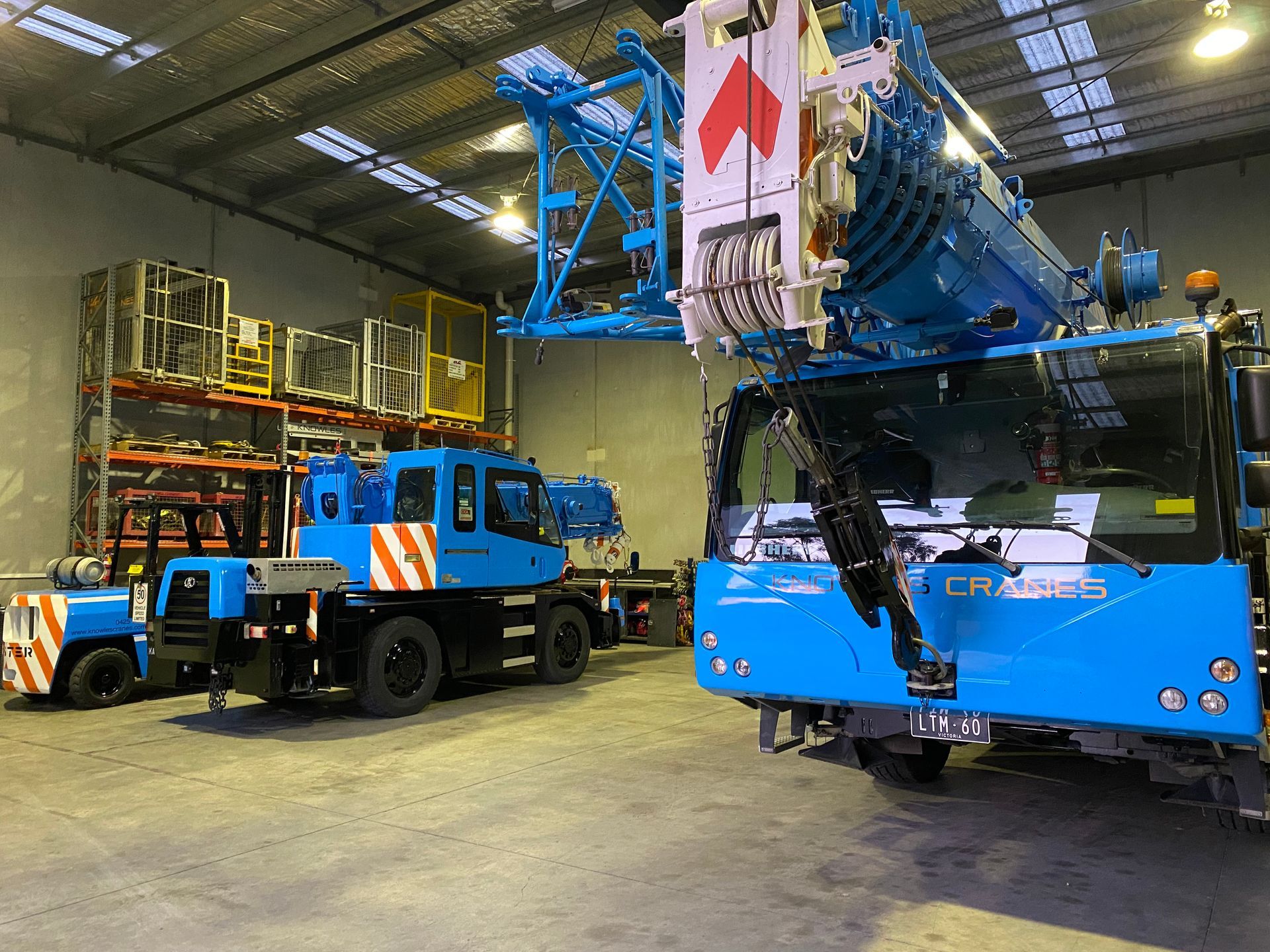 Mobile crane at worksite