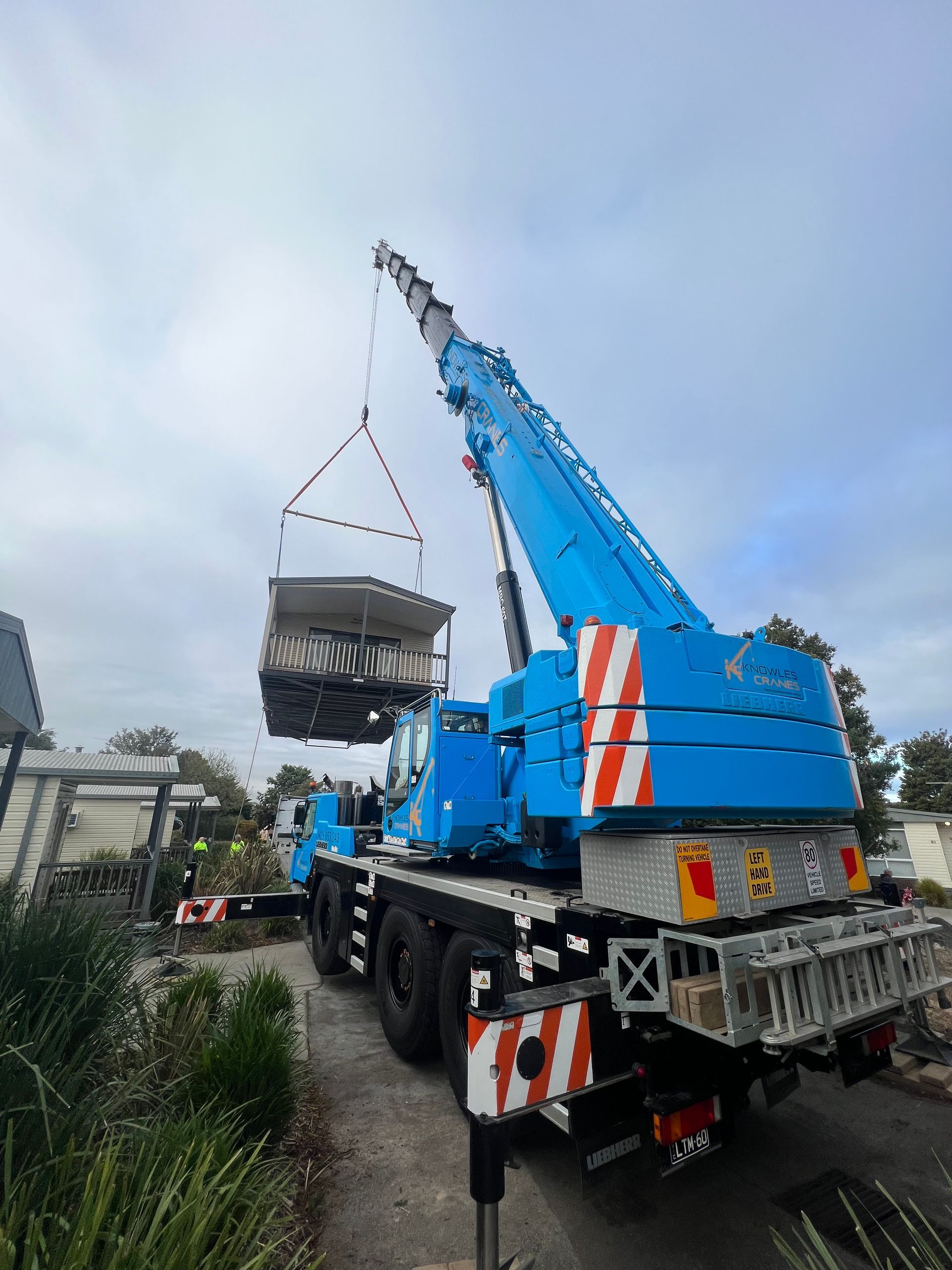 Crane lifting heavy load