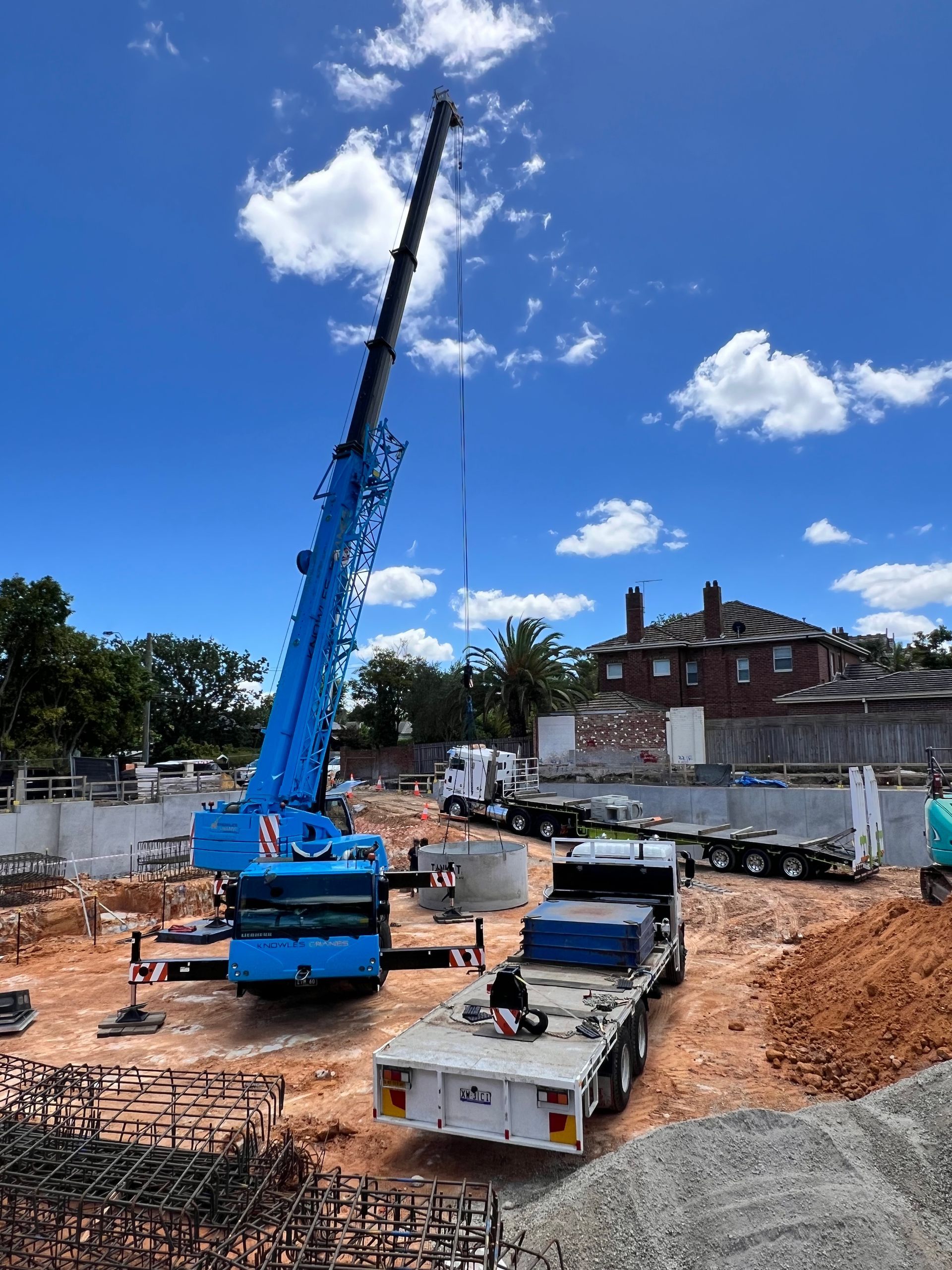 Crane assisting in construction