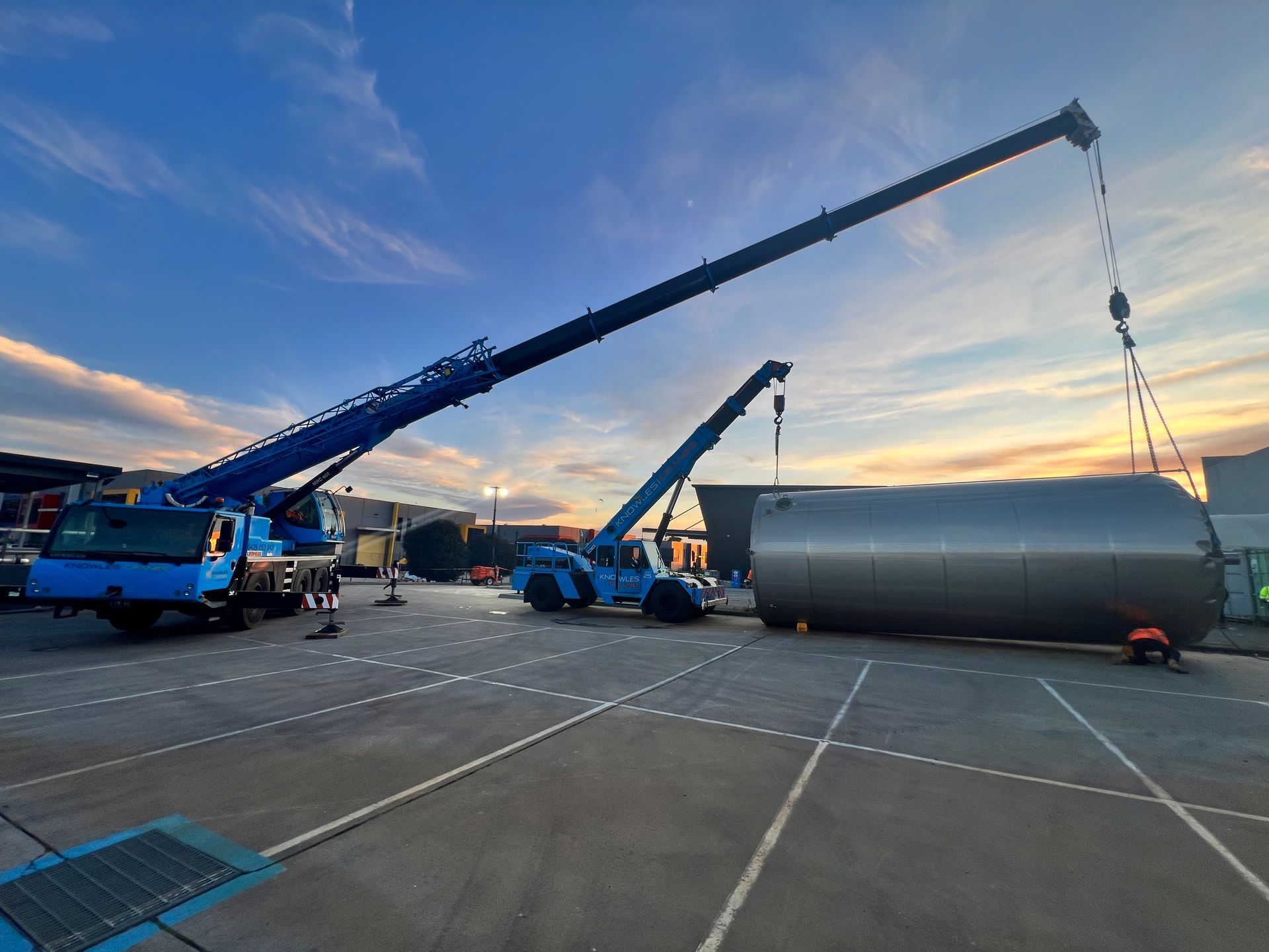 Crane lifting heavy load
