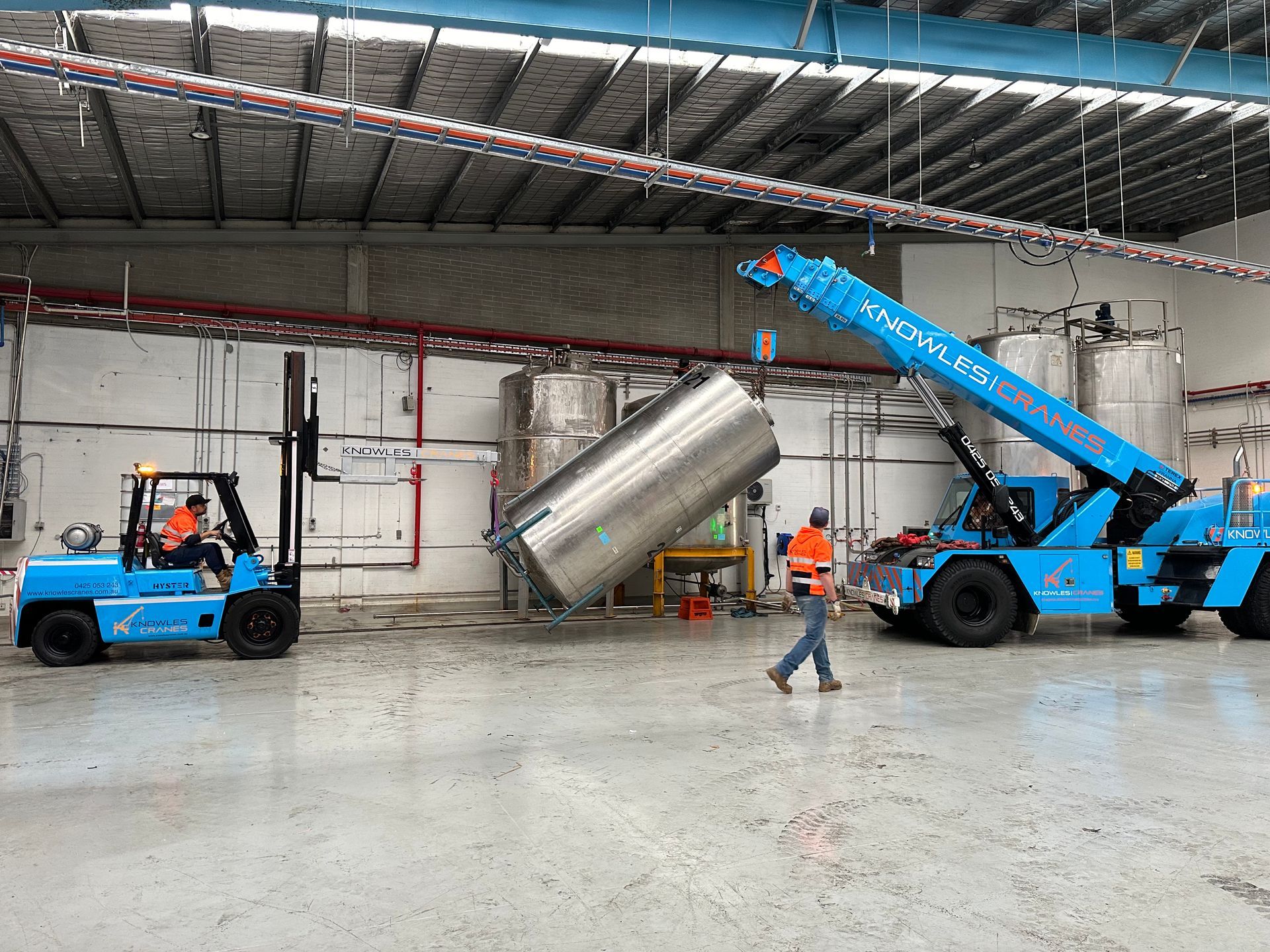 Crane lifting heavy load