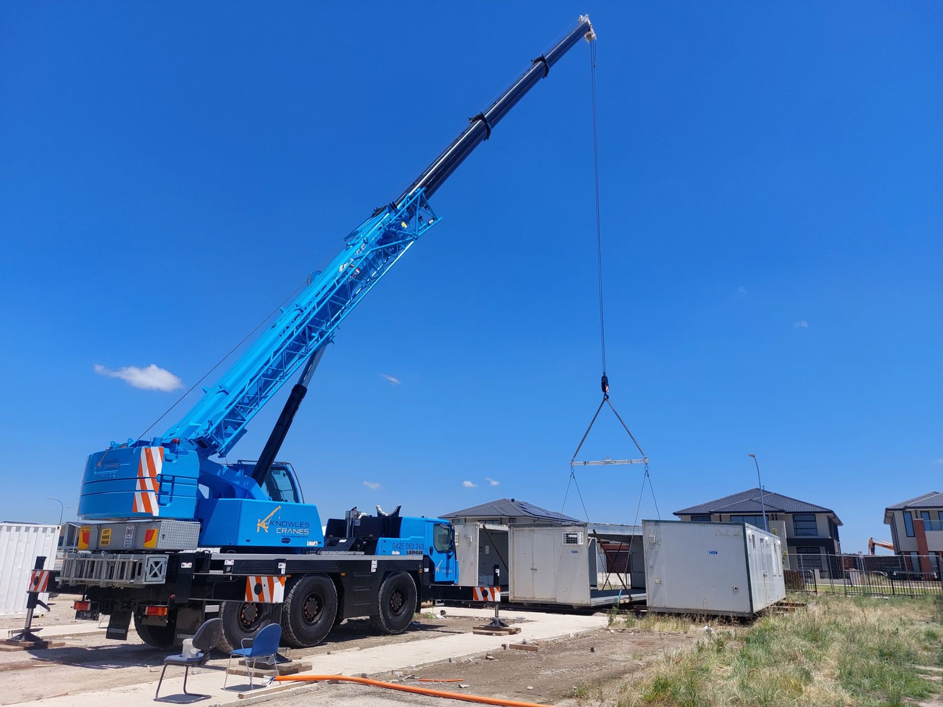 Crane lifting heavy load