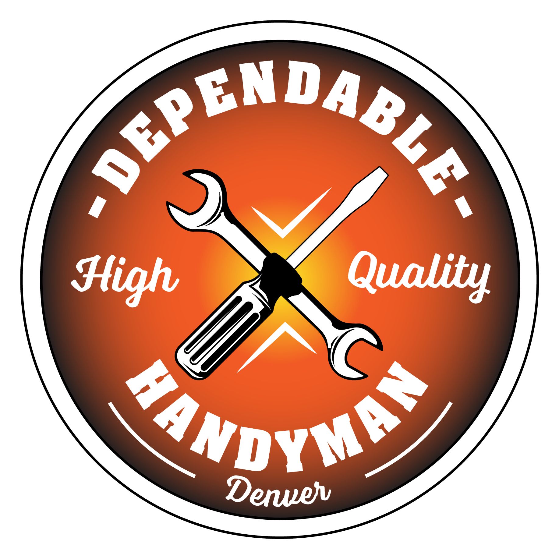 A close up of the dependable-handyman logo on a white background.