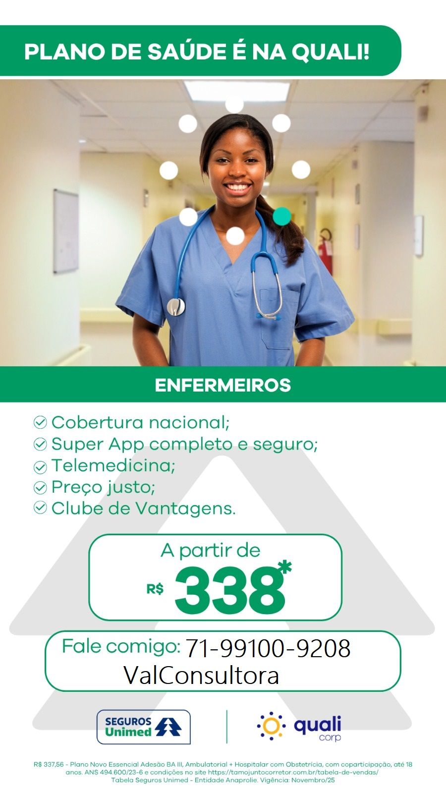 planos de saúde da Seguros Unimed para Enfermeiro, Medicos, Fisioterapeuta, Administrador