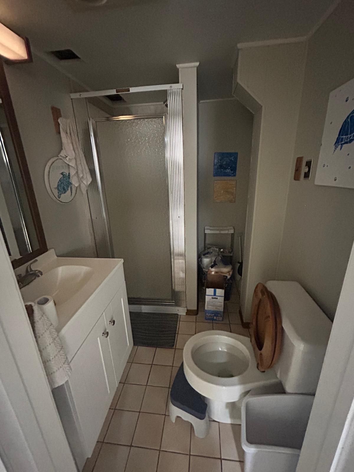 before total bathroom remodeling with walk-in shower in monroe nj