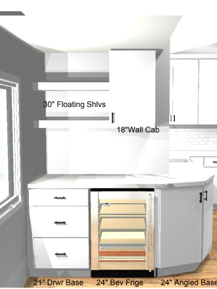 3d layout to modify the kitchen cabinets