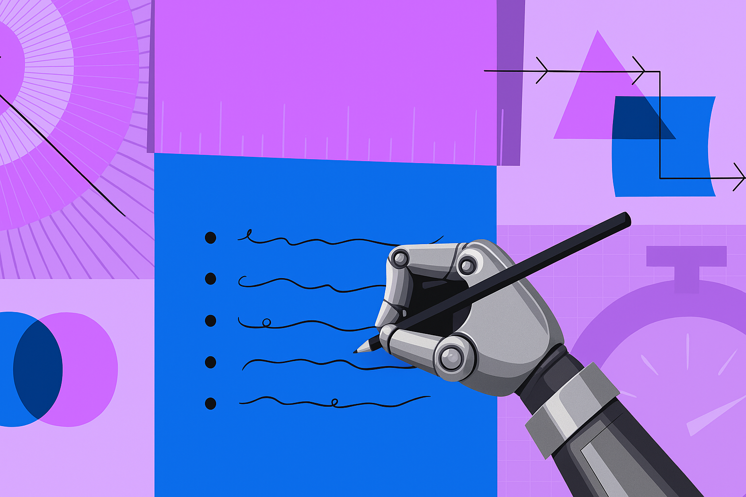 A robotic hand is writing on a piece of paper with a pen.