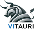 The vitauri logo is a bull with horns and a tail.
