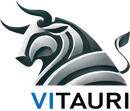 The vitauri logo is a bull with horns and a tail.