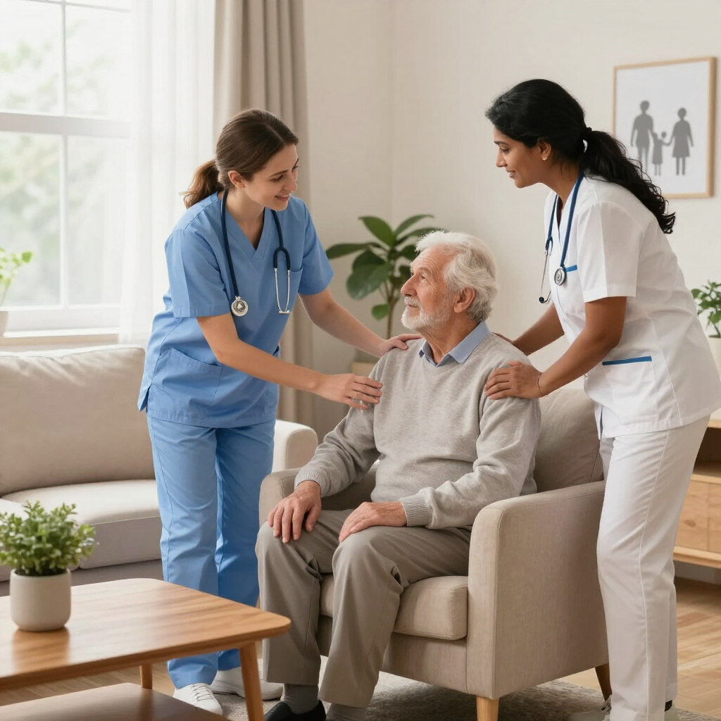Professional Healthcare Staff Helping Elderly Woman — Lawrenceville, GA — Professional and Quality Home Care