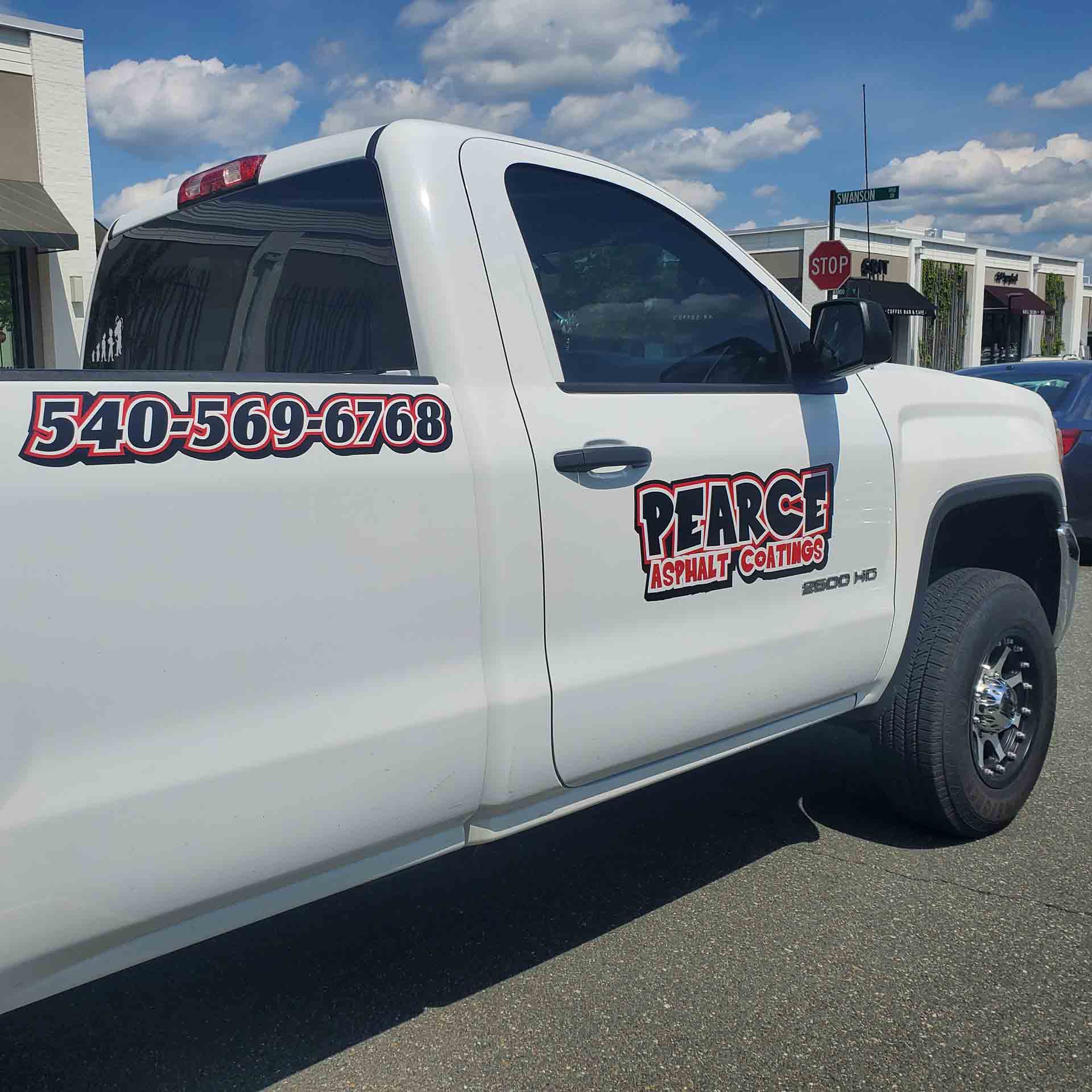 Pearce Seal Coating White Truck Side View — Waynesboro, VA — Pearce Seal Coating
