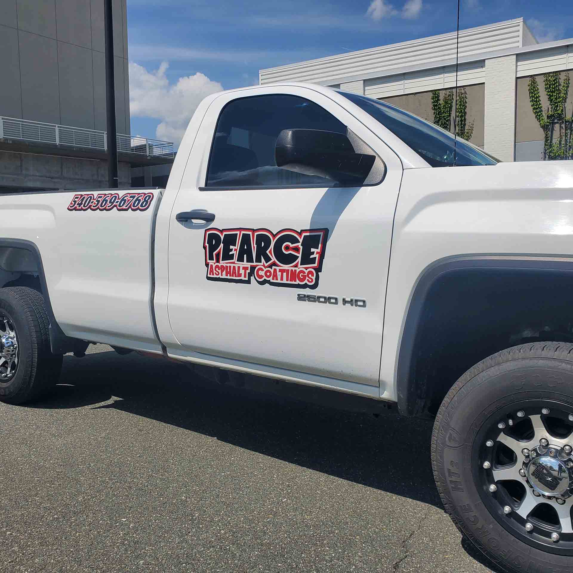 Pearce Seal Coating White Truck Front View — Waynesboro, VA — Pearce Seal Coating