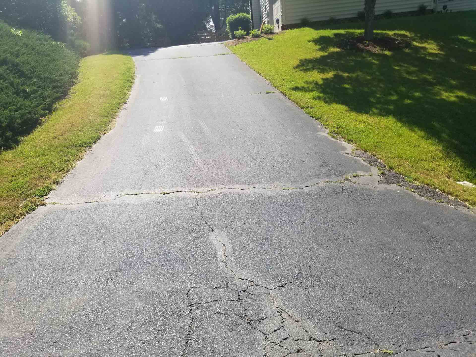 Before Asphalt Coating — Waynesboro, VA — Pearce Seal Coating