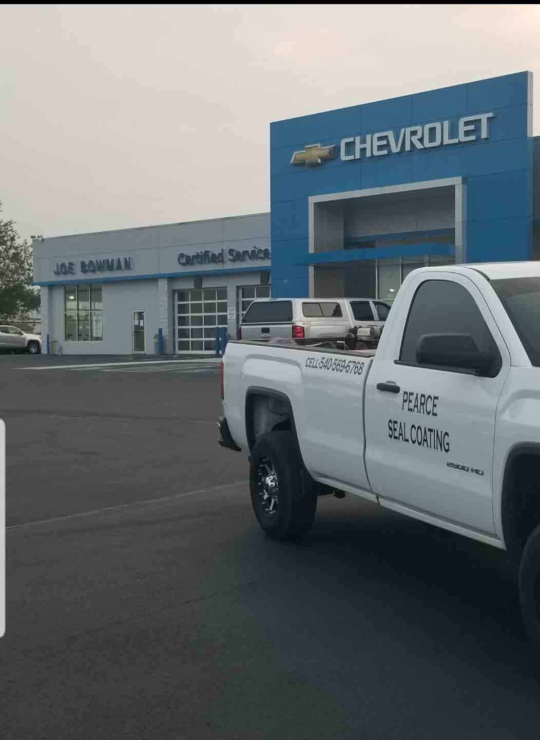Chevrolet Shop and White Truck — Waynesboro, VA — Pearce Seal Coating