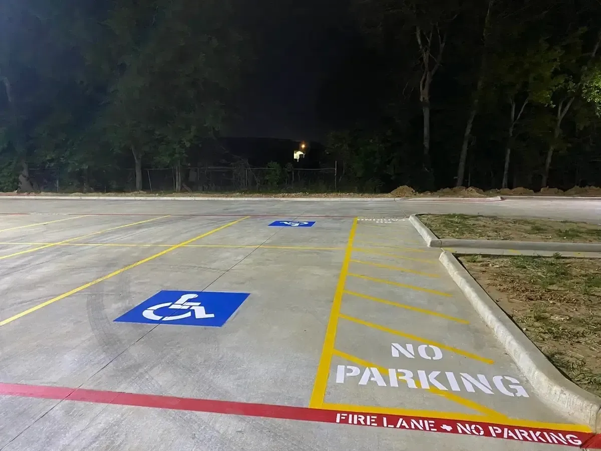 ADA parking lot striping at Panola College