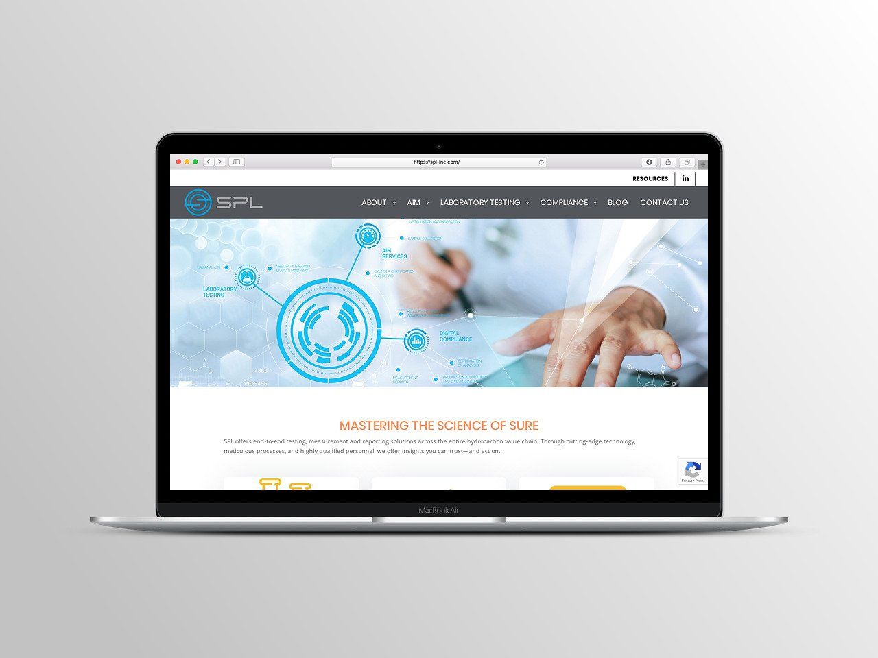 A laptop computer is open to a website.