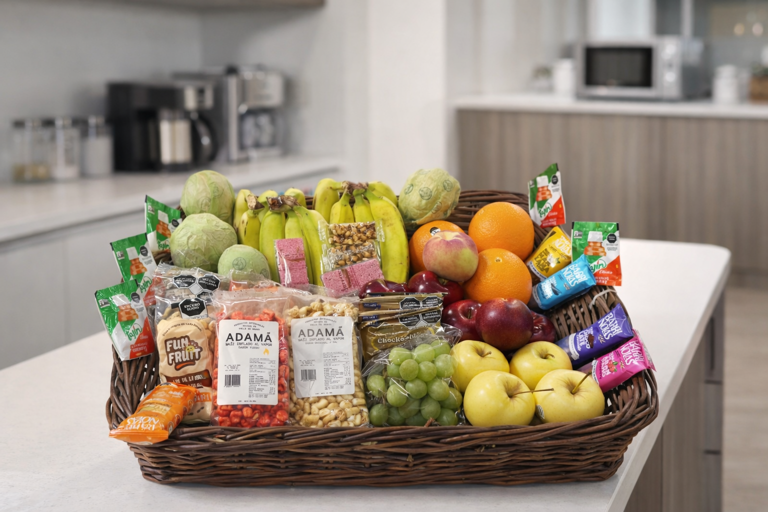 kits flexibles de fruta y snacks