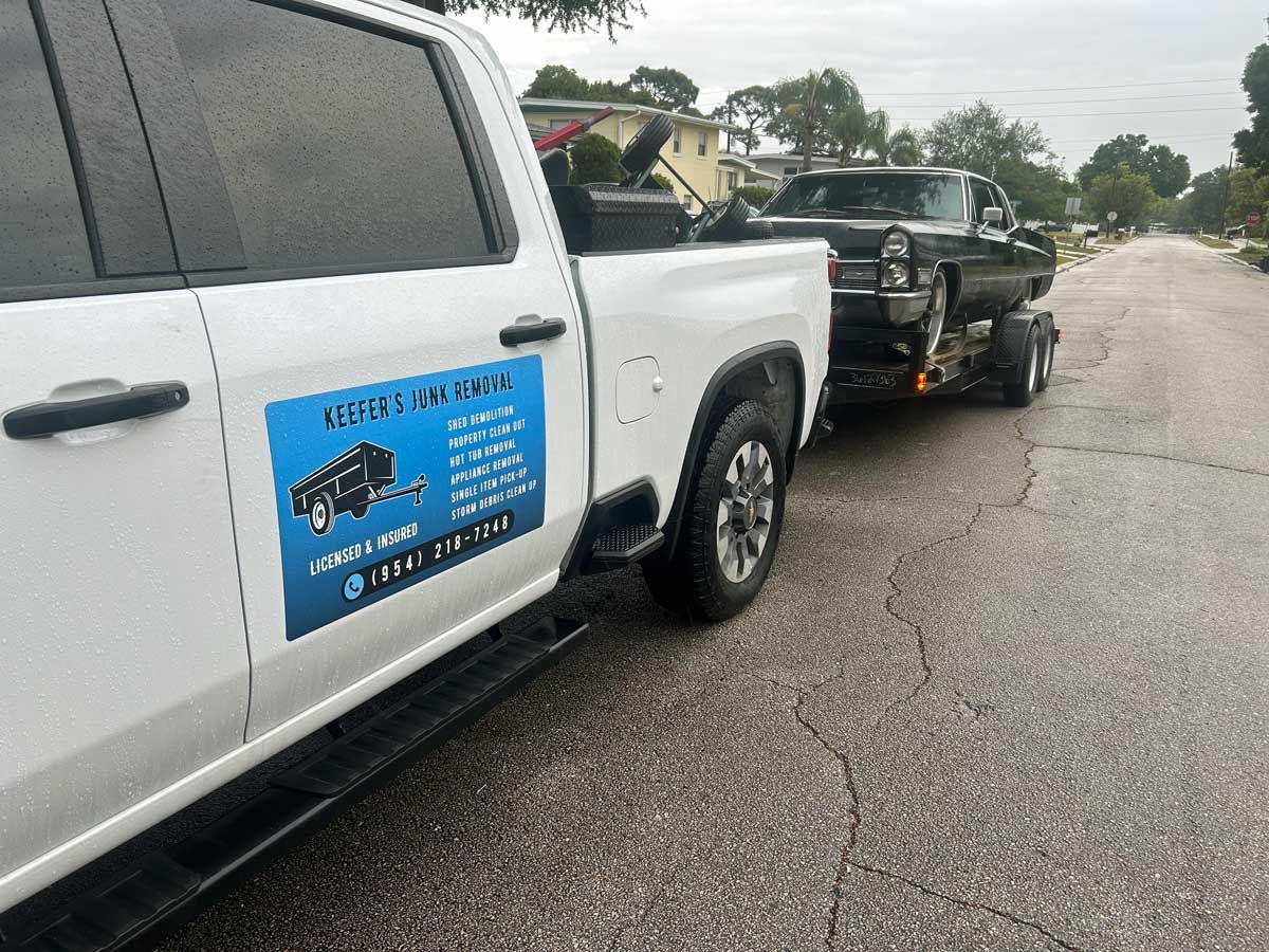 A photo collage of a boat before and after it was removed from a field.