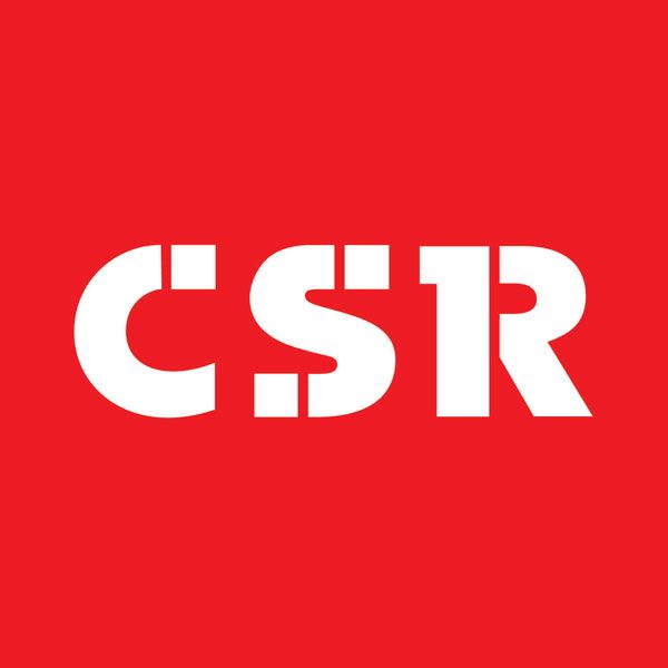 a red background with white letters that say csr