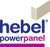 a logo for a company called hebel powerpanel .