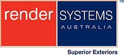 a red and blue logo for render systems australia