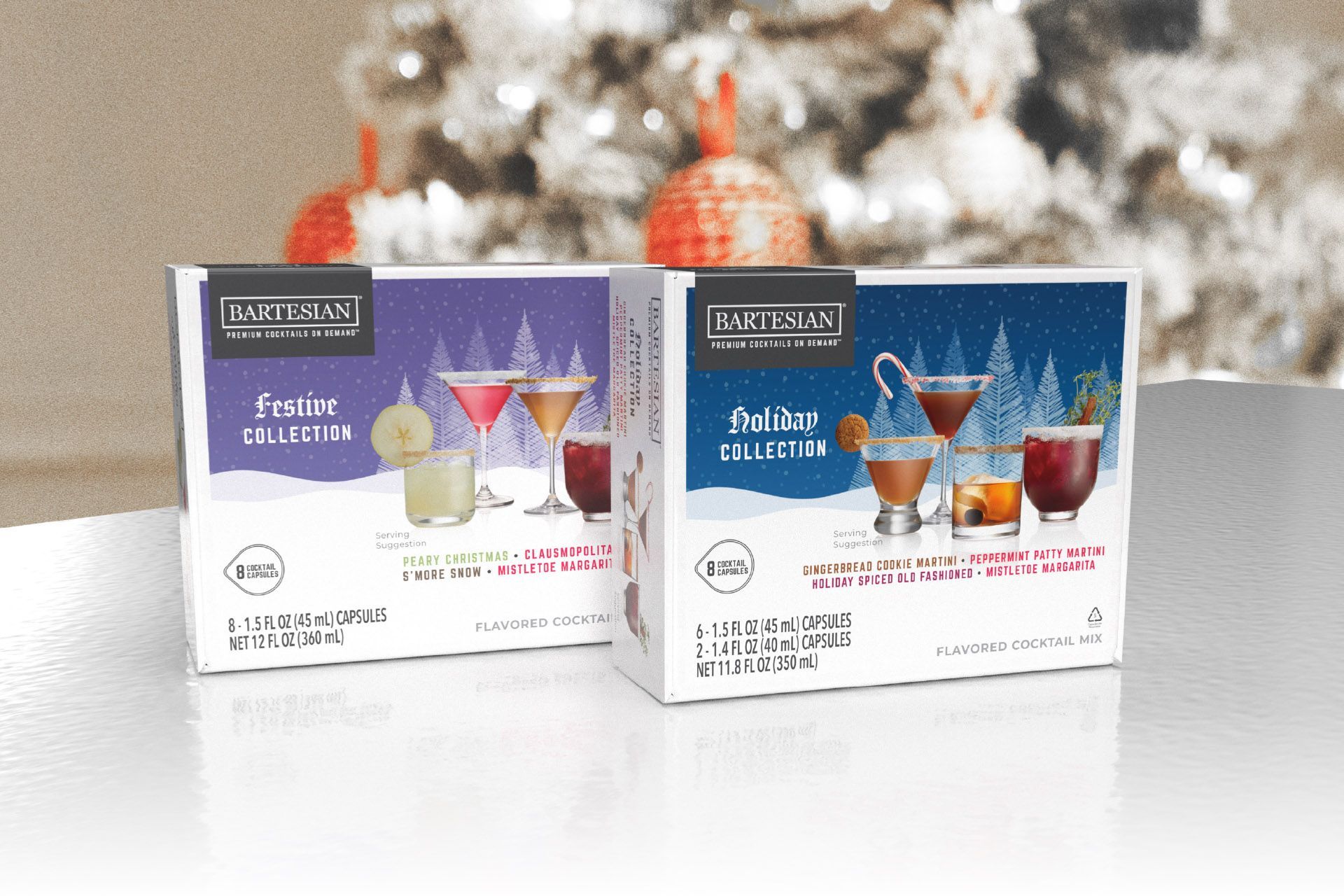 Holiday cocktail capsules packaging design - box and lids