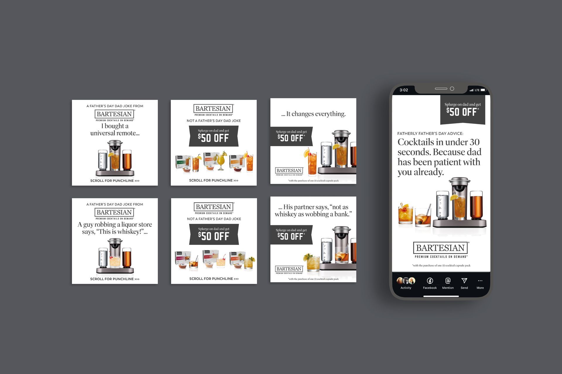 Cocktail capsules meta advertising design