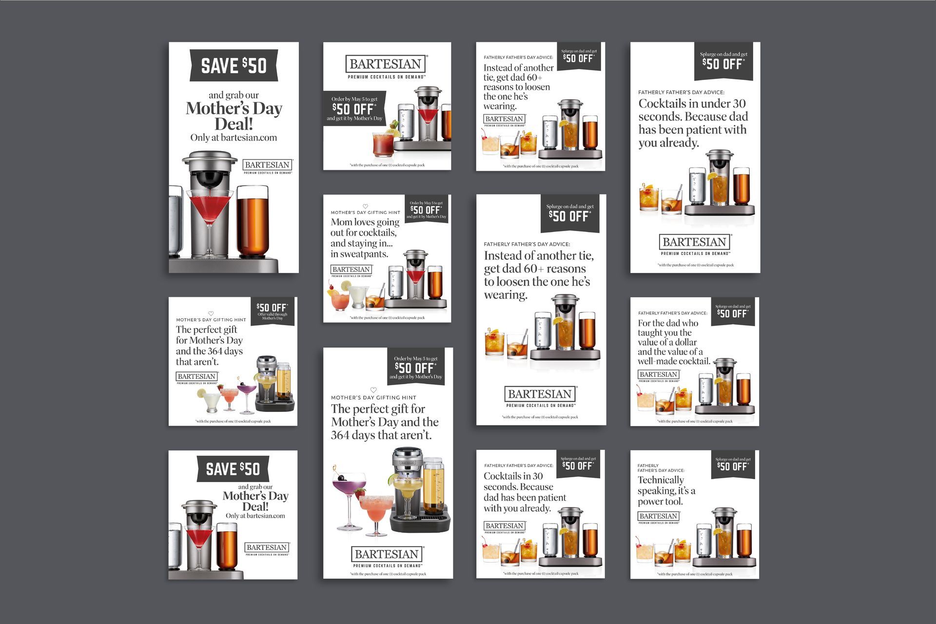 Cocktail capsules meta advertising design