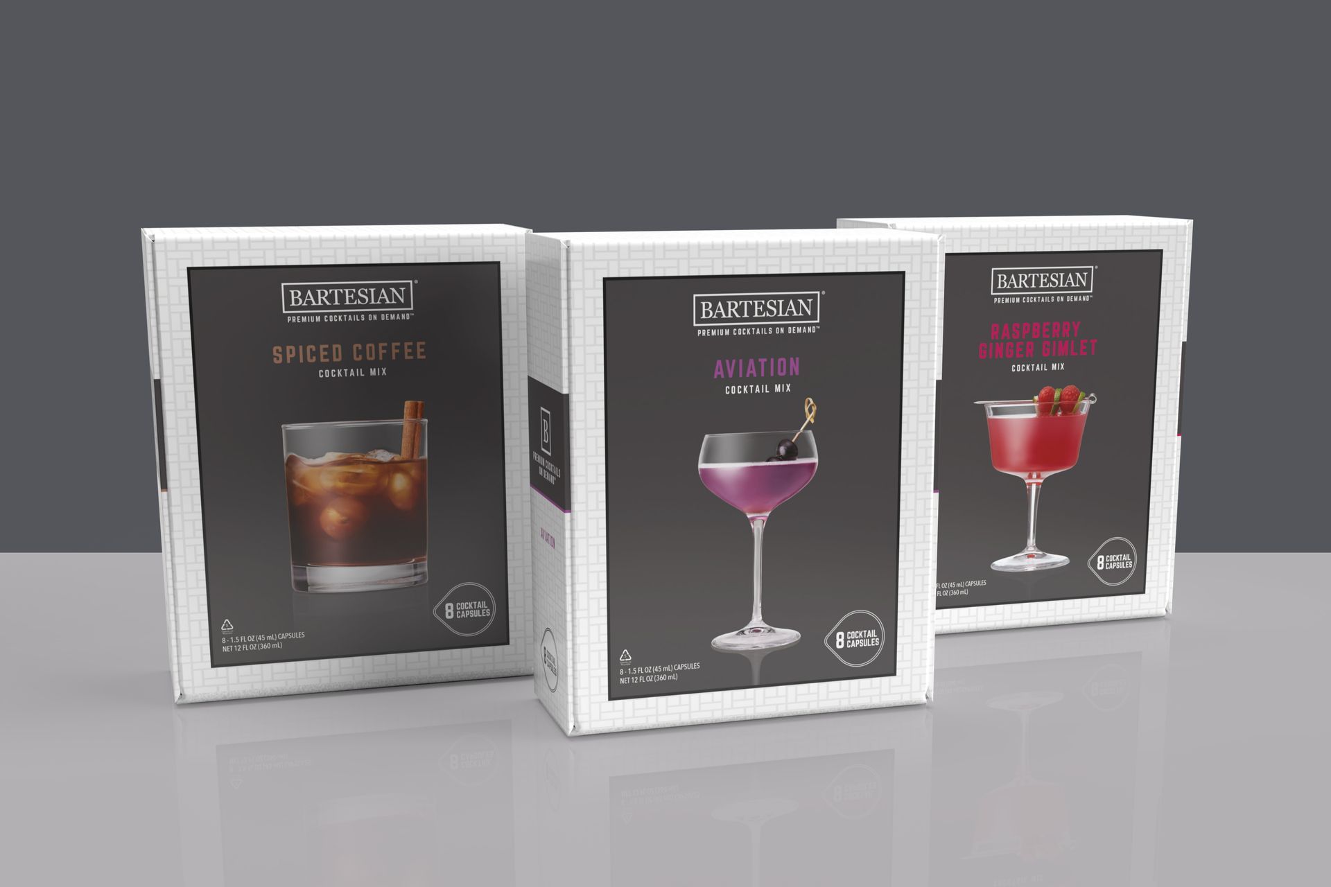 Cocktail capsules packaging design - box and lids