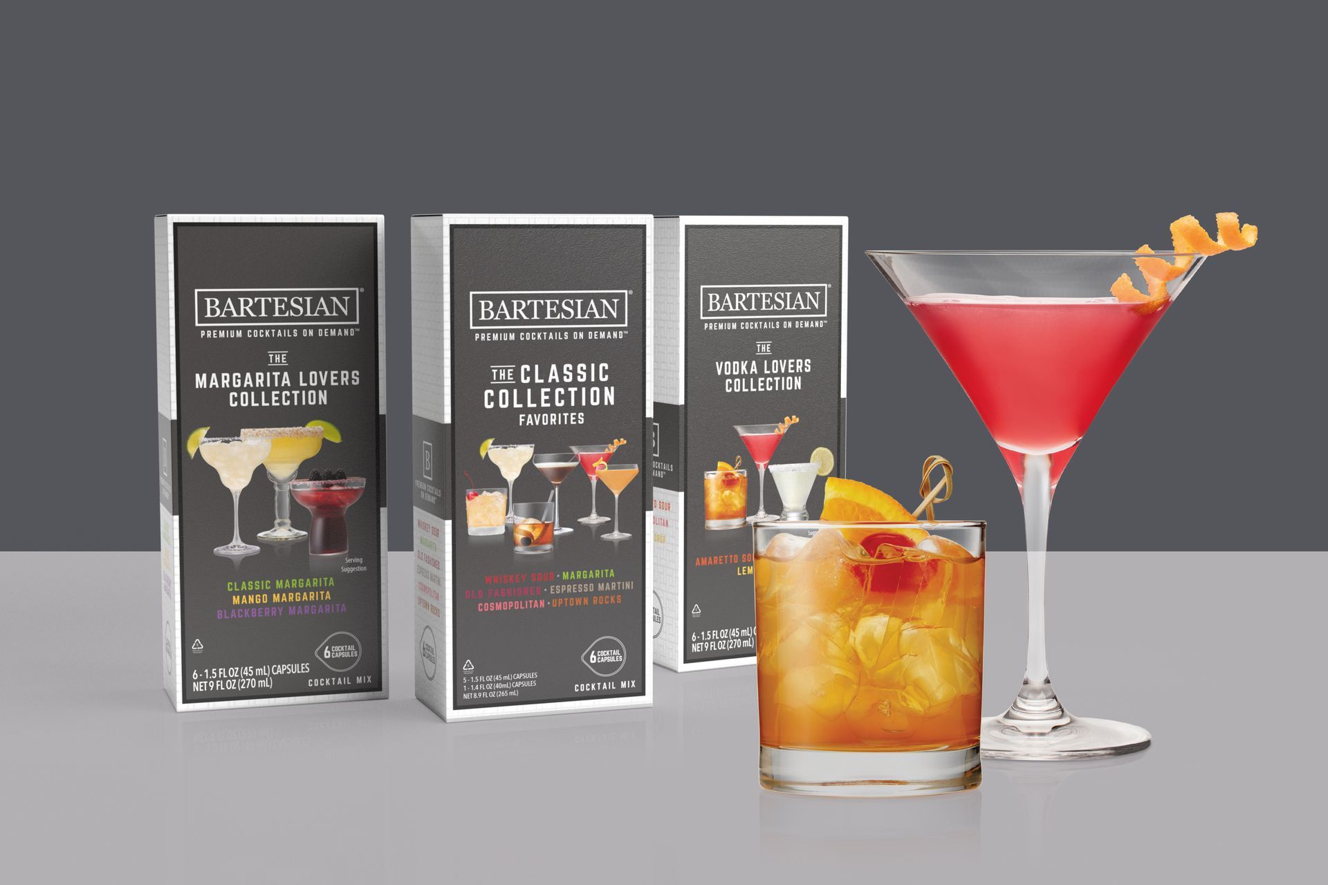Cocktail capsules packaging design - box and lids