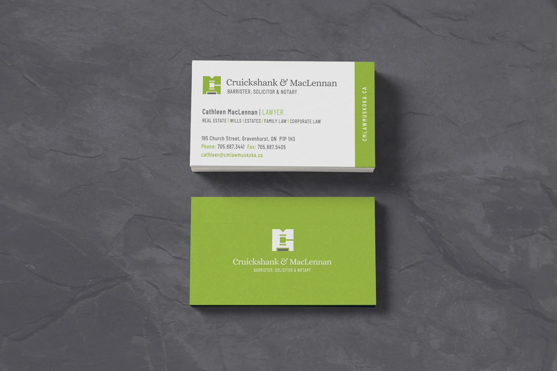 Law firm branding - business card design