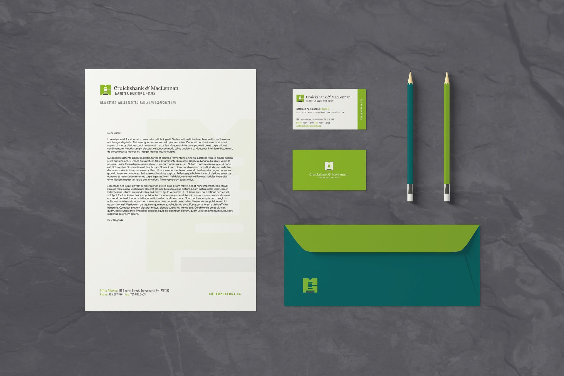 Law firm branding - stationery design