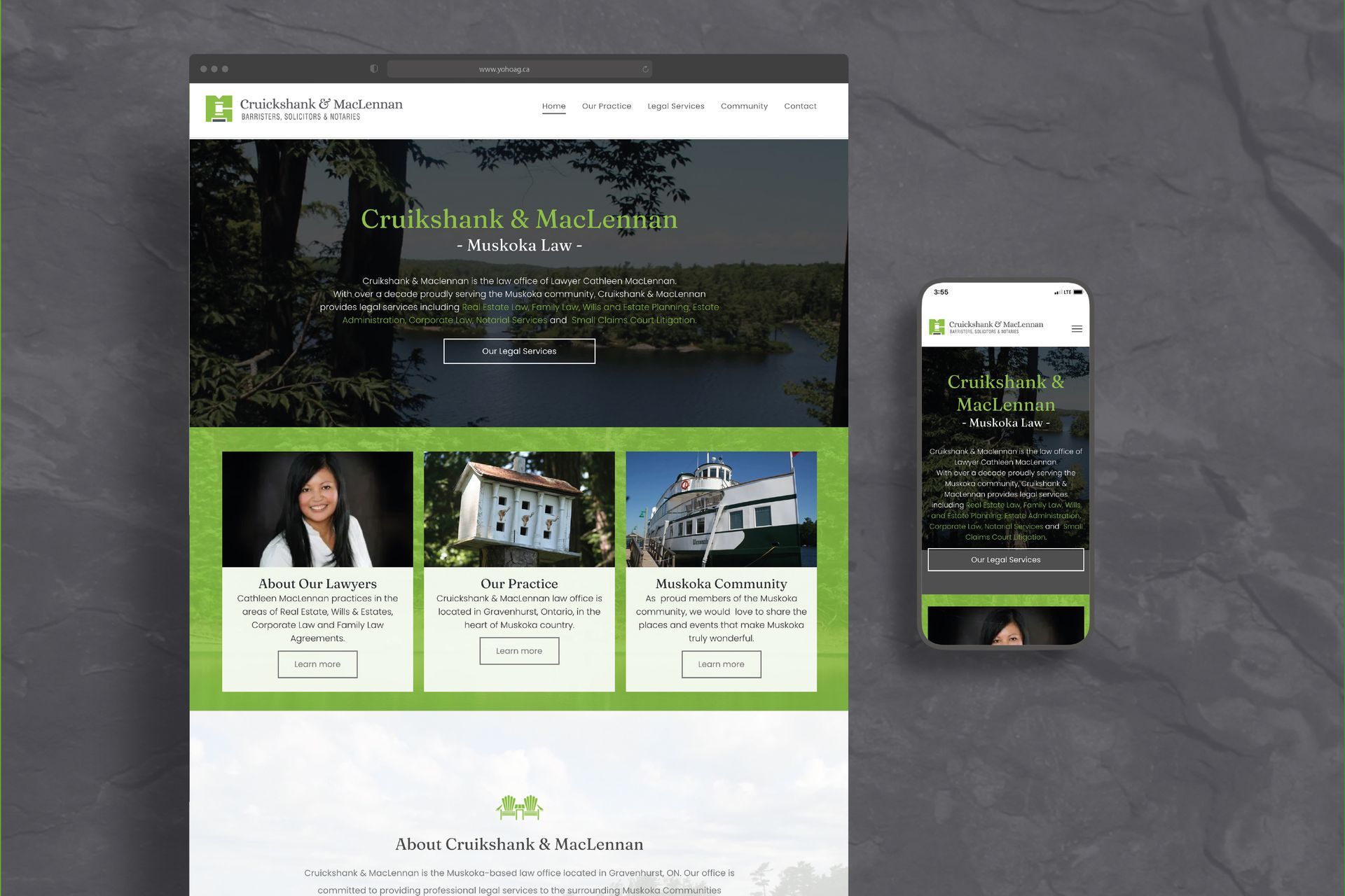 Law firm squarespace website design