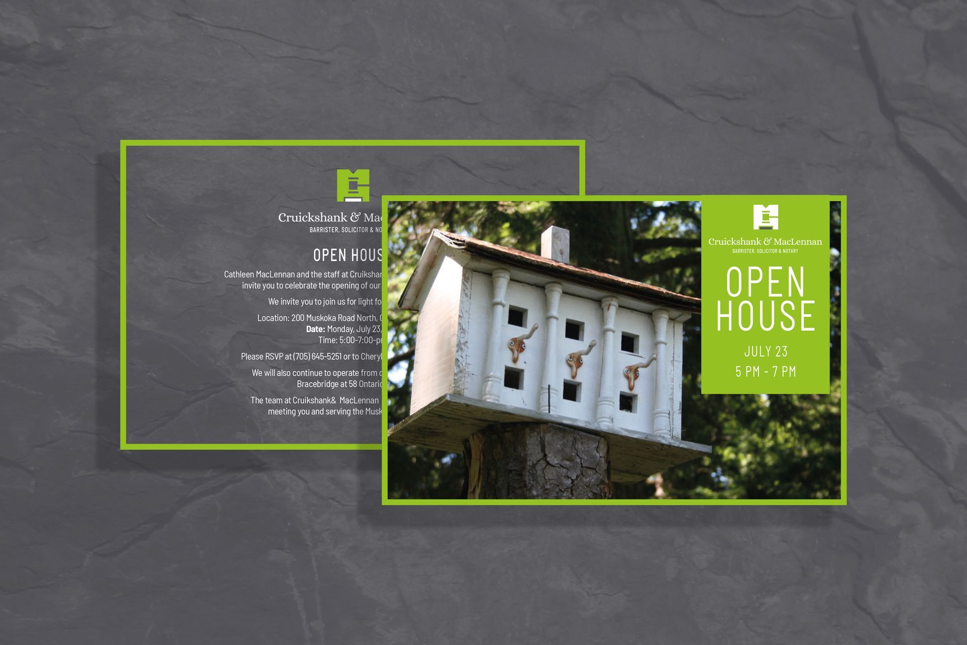 Law firm branding - post card design