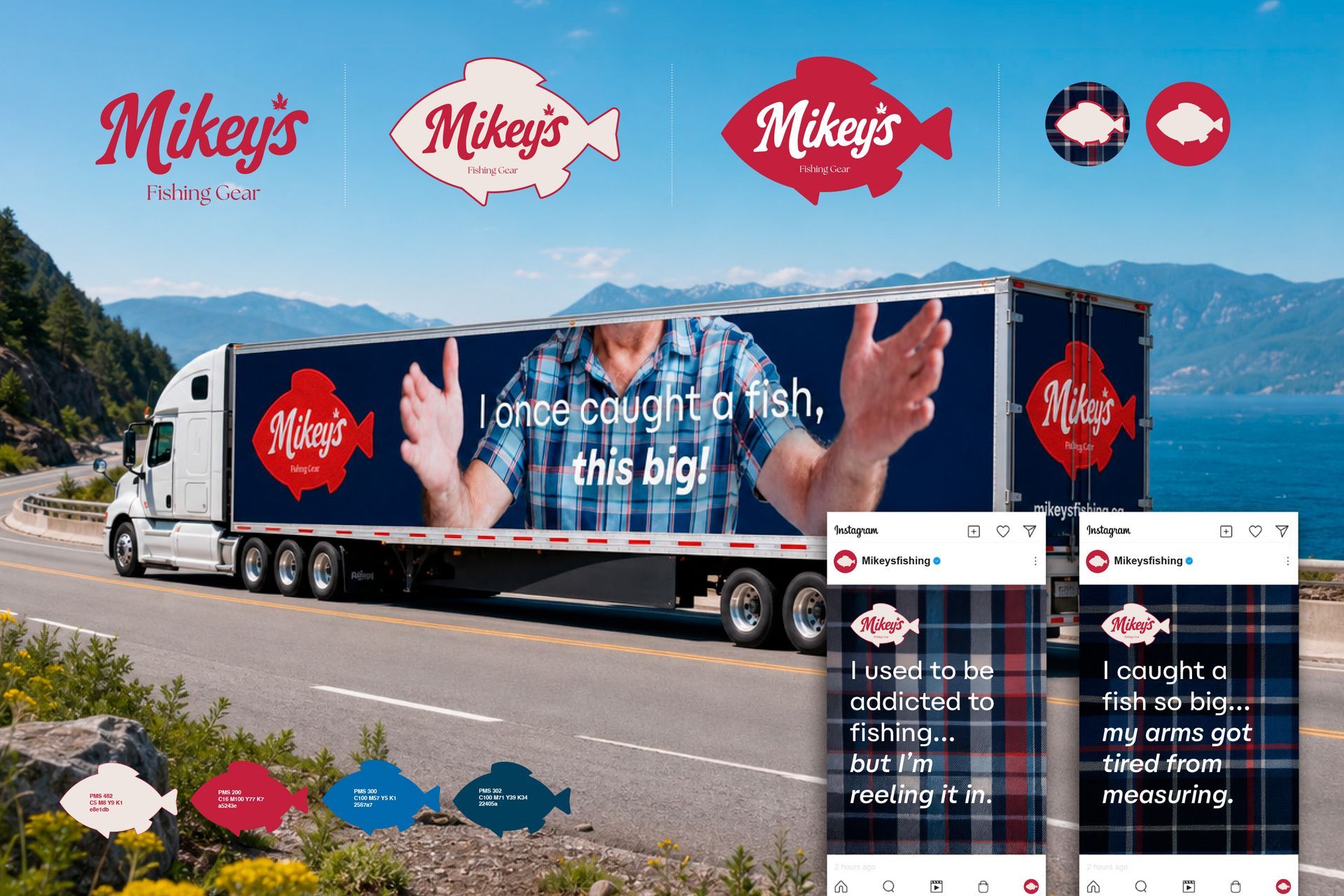 Mikey's fishing gear branding