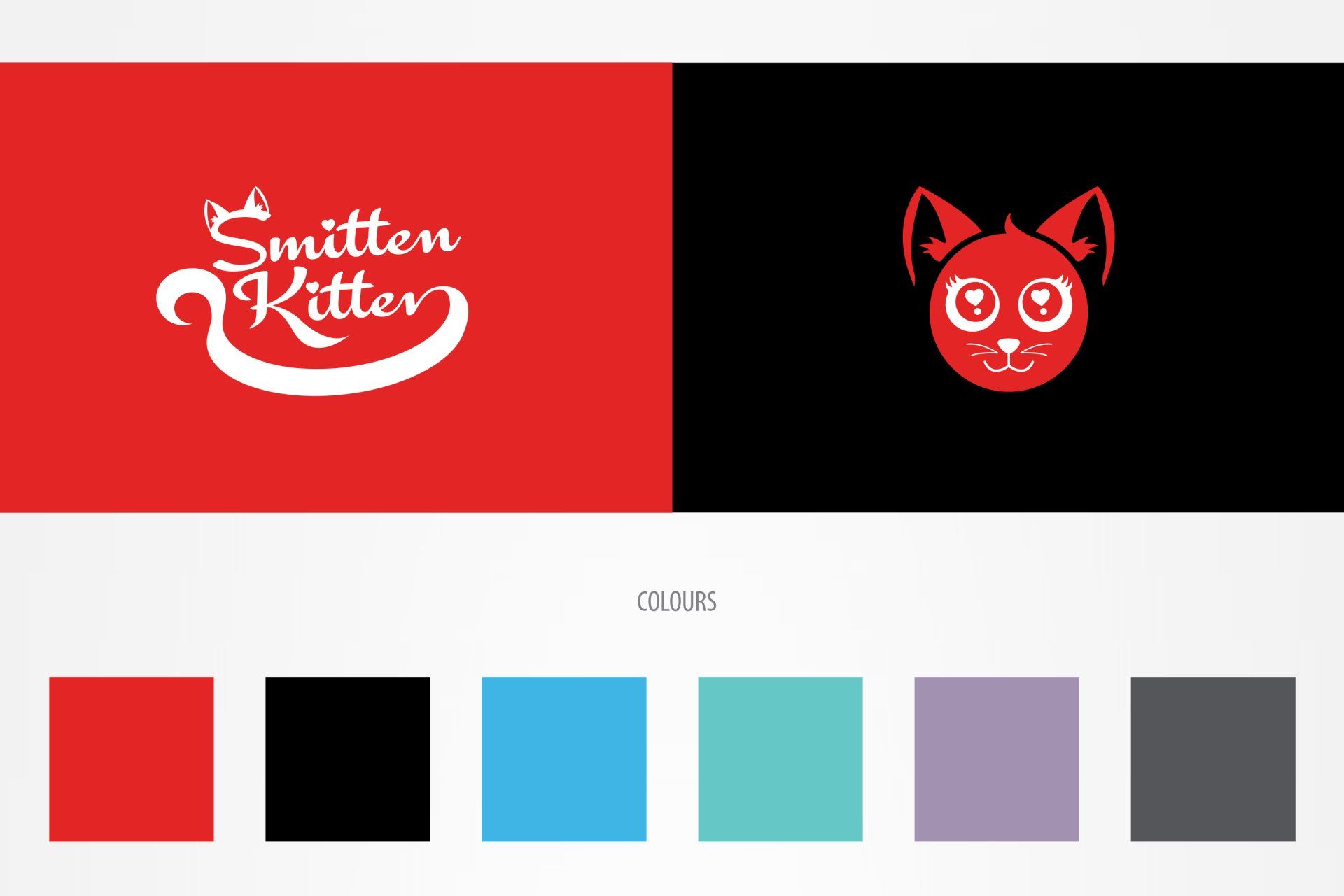 Smitten Kitten Jewellery brand colours by  graphic designer Ben Haskins of Active Reason Design