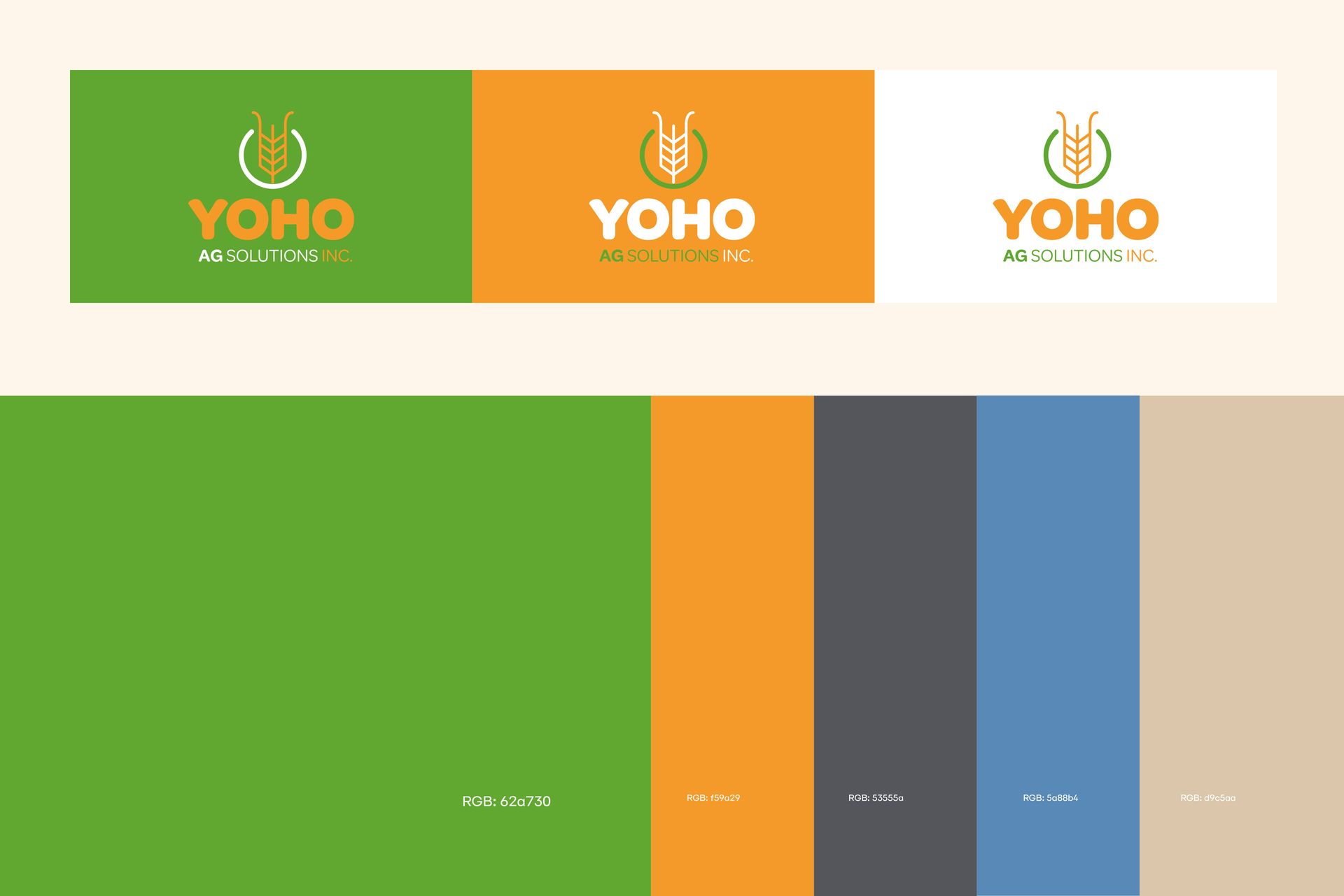 Yoho Ag Solutions brand guide - colour chart